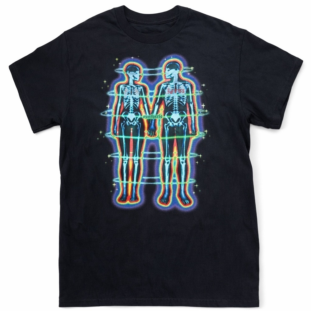 Synthetic No Love Like Ours Skeleton Tee Size S Black Trippy Graphic Shirt